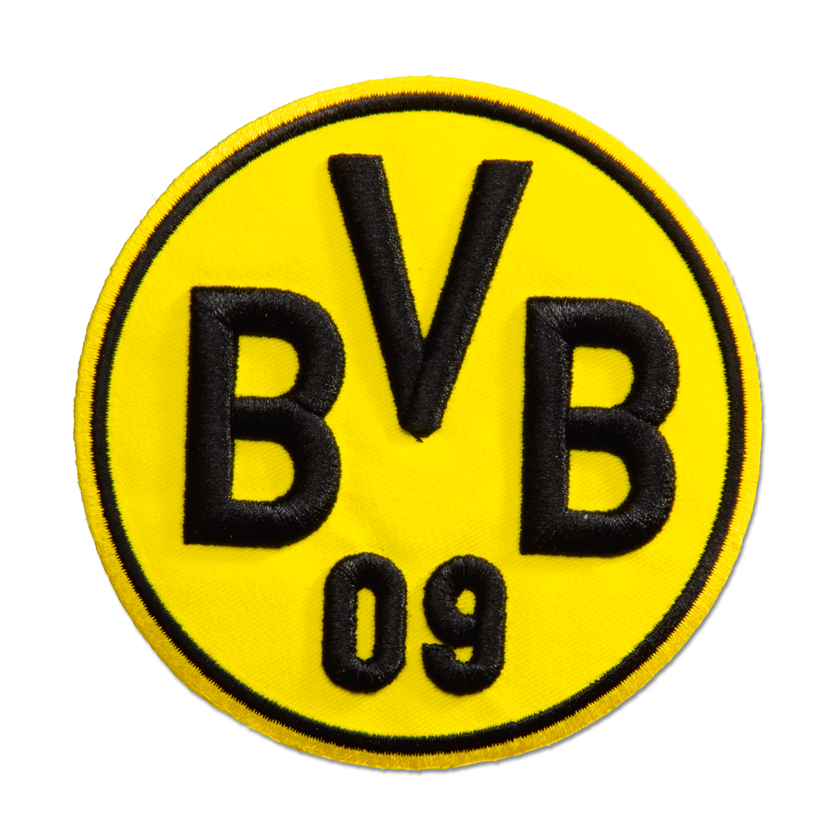 BVBのロゴと「'09」が入った黒と黄色の3Dパッチ。ボルシア・ドルトムントのファンが、衣類やアクセサリーを飾るのに最適です。