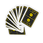 Jeu de cartes de skat aux couleurs noir et jaune du BVB, avec un motif représentant le stade, idéal pour les supporters du Borussia Dortmund.