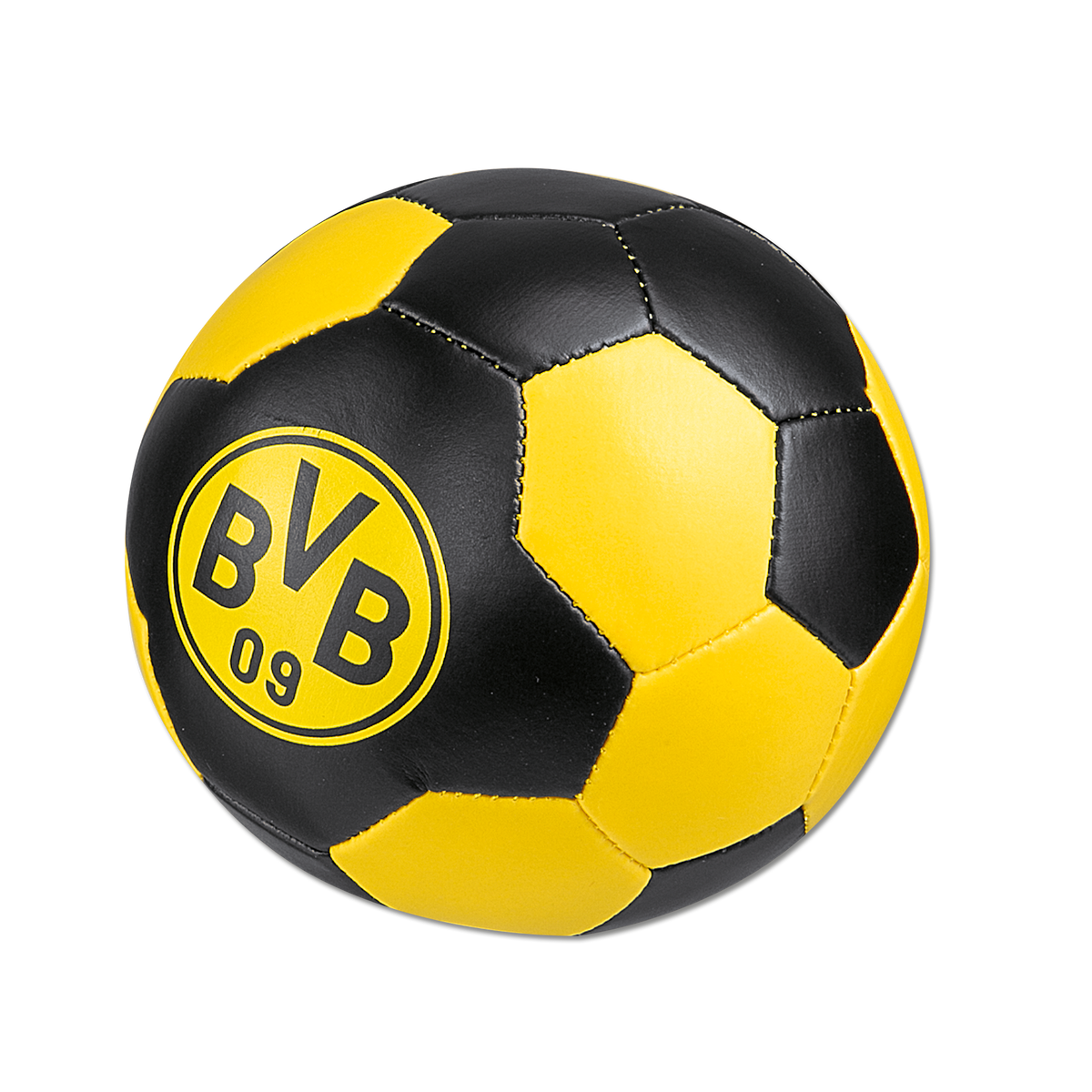 Ein schwarzgelber BVB-Knautschball mit ikonischem BVB-Logo, ideal für Fans und stressabbauende Momente.