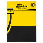 Bandiera del BVB nei colori sociali nero e giallo, con il logo del BVB e le dimensioni di 150 x 100 cm: l'accessorio perfetto per i tifosi del Borussia Dortmund.