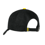 Schwarzgelbe BVB-Cap mit Rückansicht. Die Kappe besitzt ein verstellbares Band mit BVB-Logo und gelben Elementen.