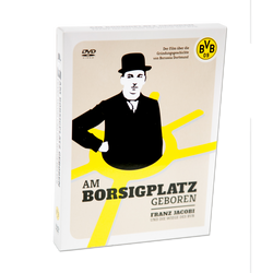 ボルシア・ドルトムントの創設の歴史とフランツ・ヤコビを描いたDVD『Am Borsigplatz geboren』、公式ファングッズ。