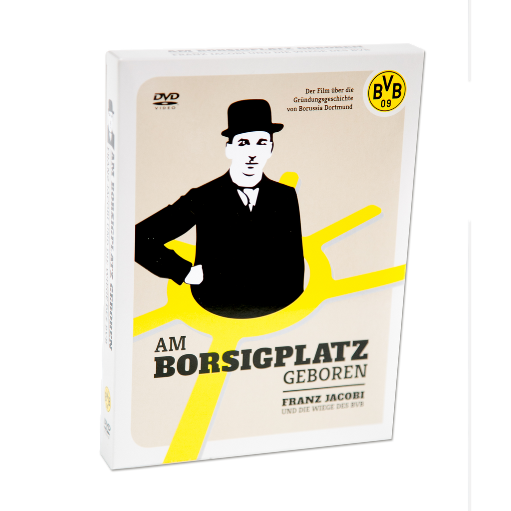 DVD «Am Borsigplatz geboren», sobre la historia de la fundación del Borussia Dortmund y Franz Jacobi; producto oficial para aficionados.