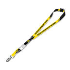Black-and-yellow BVB lanyard with "Borussia Dortmund" lettering and a built-in bottle opener—the perfect practical accessory for fans.
