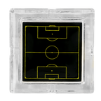 Cendrier du BVB au design transparent et orné d'un motif représentant un terrain de football aux couleurs noir et jaune : un article de supporters élégant pour les fans du Borussia Dortmund.