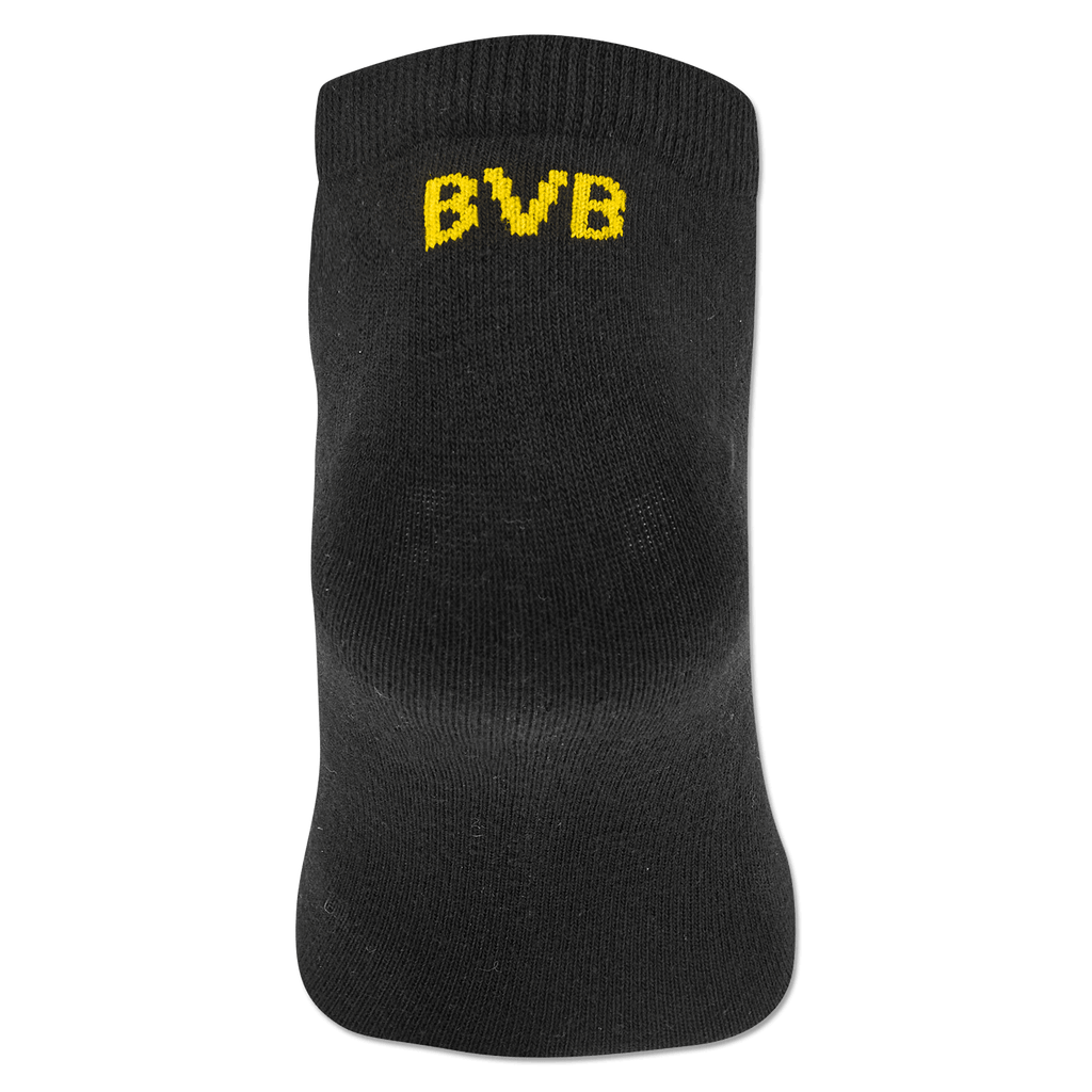 プーマ製の、黄色のBVBロゴが入った黒いBVBソックス3足セット。本物のボルシア・ドルトムントファンに向けた、履き心地の良いファンアイテムです。