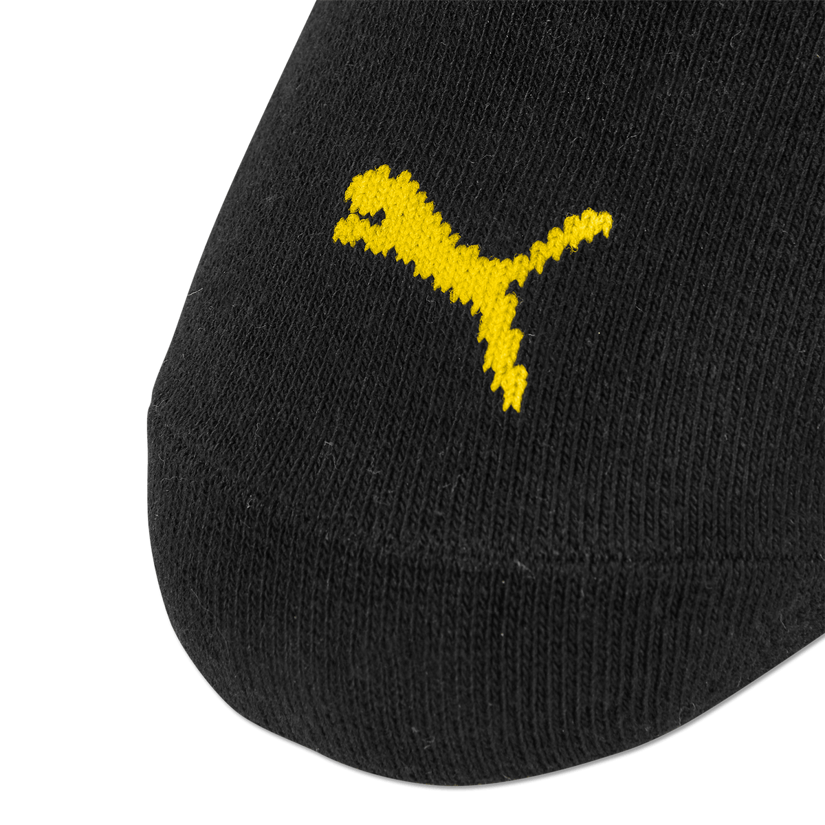 Set of 3 black Borussia Dortmund socks by PUMA, featuring a yellow PUMA logo.