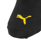 3er-Pack BVB-Quarter Socken in schwarz mit gelbem Puma-Logo, ideal für Borussia Dortmund Fans.