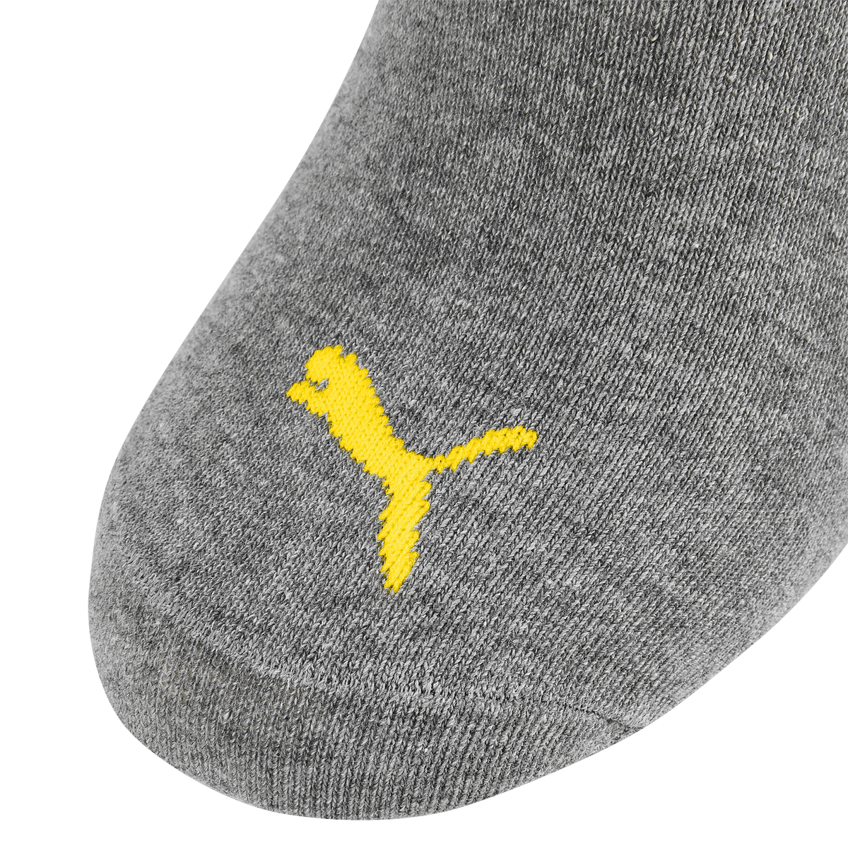 Graue Borussia Dortmund Ankle Socks von Puma mit gelbem Puma-Logo, ideal als bequeme und stylische Fanbekleidung.