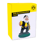 Grande nano da giardino del BVB in tunica, con boccale di birra e sciarpa del BVB: un articolo da tifoso ideale per i fan del Borussia Dortmund, nei colori nero e giallo.
