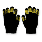 Schwarzgelbe EMMA Handschuhe mit gelben Streifen auf den Fingerspitzen, ideales Accessoire für BVB-Fans an kühlen Tagen.