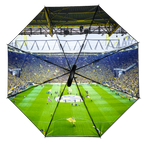 A practical BVB umbrella featuring a stunning image of SIGNAL IDUNA PARK, surrounded by cheering black-and-yellow fans.