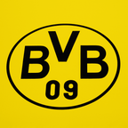 Schwarzgelber Borussia Dortmund Sonnenschirm mit großem BVB-Logo, perfektes Accessoire für Fans am Strand oder beim Outdoor-Sport.