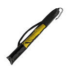 Schwarzgelber Borussia Dortmund Sonnenschirm in einer praktischen Tragetasche, ideal für Strand und Freizeit.