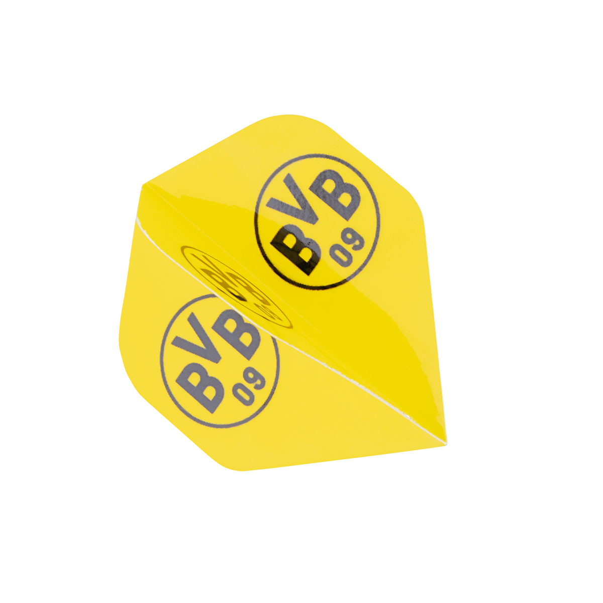 Dart flights in black and yellow with the BVB 09 logo—decorative accessories for dart players and BVB fans.