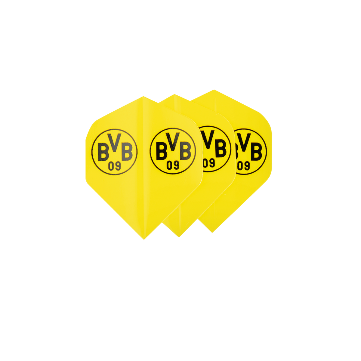 黄色多特蒙德（BVB）飞镖镖翼，印有黑色BVB标志和“BVB 09”字样，是多特蒙德球迷和飞镖爱好者的理想之选。