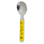 Children's spoon with a yellow handle, the BVB logo, and EMMA as the design—perfect for young Borussia Dortmund fans.