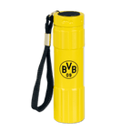 Lampe de poche jaune du BVB avec lanière noire et logo du BVB, idéale pour les supporters du Borussia Dortmund.