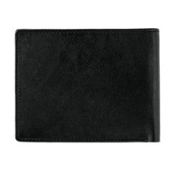 Cartera de cuero negro con un diseño sencillo, ideal como artículo para aficionados del Borussia Dortmund.