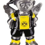 Porte-clés métallique du BVB en forme d'ange gardien, avec un maillot noir et jaune, réalisé avec un grand souci du détail et orné du logo du BVB.