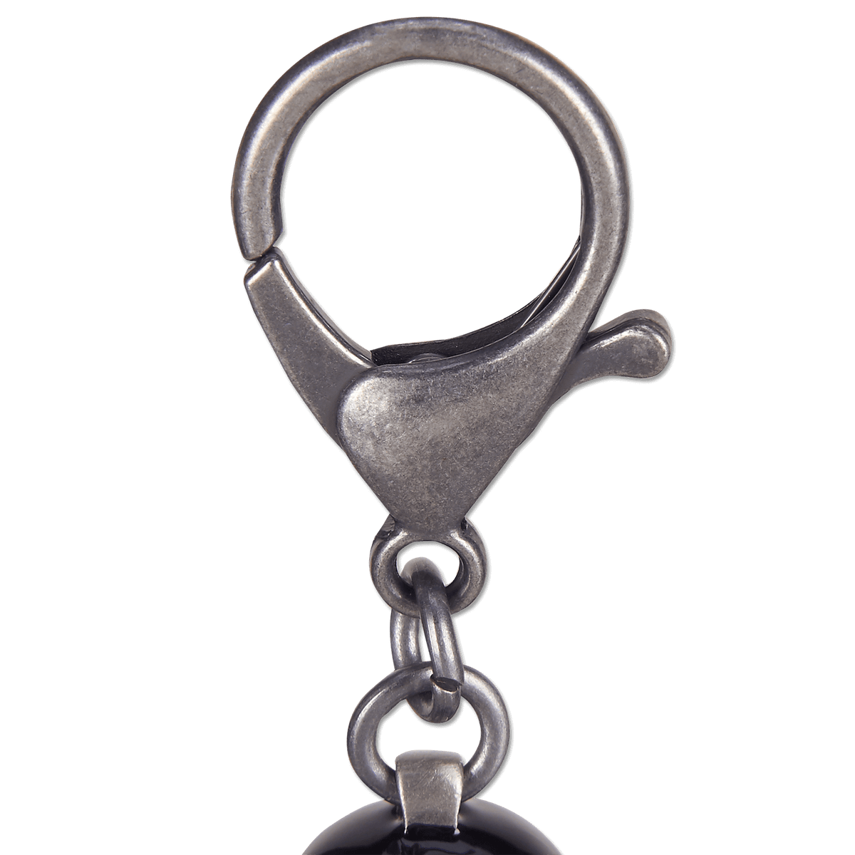 Porte-clés Borussia Dortmund « porte-bonheur » en métal robuste, avec un pendentif noir et un clip pratique, un accessoire élégant pour les vrais fans.