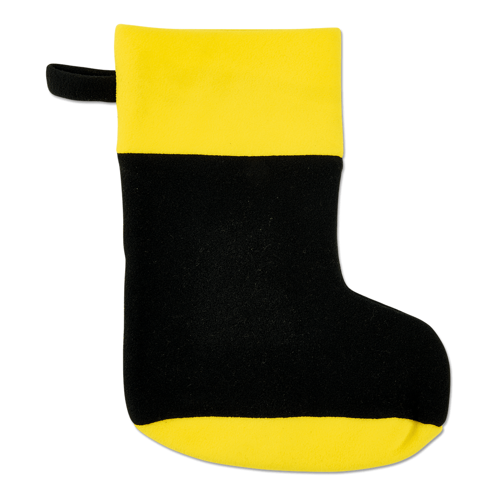 Black-and-yellow BVB Christmas stocking with a hanging loop, perfect as a Christmas decoration or gift for Borussia Dortmund fans.