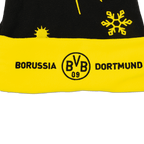 Schwarzgelbe Weihnachtsmütze von Borussia Dortmund mit BVB-Logo und winterlichen Motiven, ideal für Fans.