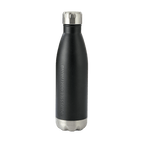 Bouteille isotherme noire en acier inoxydable d'une contenance de 0,5 litre, avec l'inscription « Borussia Dortmund » gravée à la verticale.