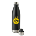 Termo del BVB con una capacidad de 0,5 litros, con diseño en negro y amarillo, el logotipo del club y la base plateada; la elección perfecta para los aficionados.