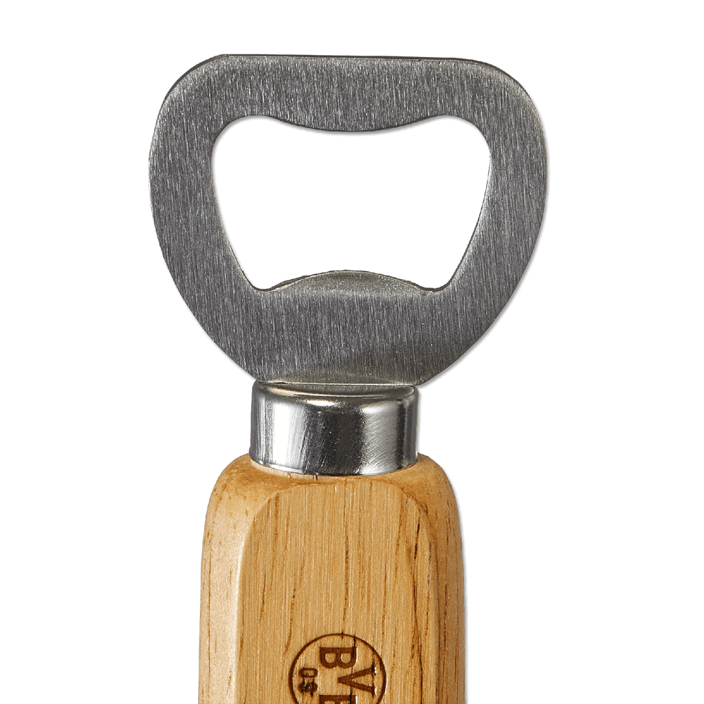 Sturdy BVB bottle opener with an elegant wooden handle and an engraved BVB logo—perfect for fans and collectors.