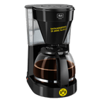 Black BVB coffee maker by Melitta featuring the yellow club logo and the phrase “Entscheidend is inne Tasse,” ideal for Borussia Dortmund fans.