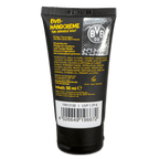 Crema per le mani BVB per pelli sensibili, contiene estratto di calendula, in un tubetto nero e giallo da 50 ml.