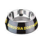 High-quality BVB stainless steel dog bowl featuring a black-and-yellow Borussia Dortmund design and the BVB logo, ideal for dogs, capacity 160 ml.