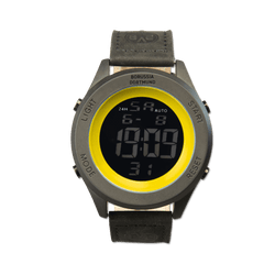 Orologio da polso digitale del BVB con design nei colori nero e giallo, dal look sportivo, display digitale e logo del Borussia Dortmund.