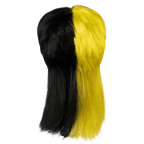 Parrucca lunga nera e gialla del BVB, un accessorio per i veri tifosi del Borussia Dortmund.