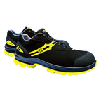 The BVB S3 Malocher 09 safety shoe in black and yellow with the BVB logo—ideal for work environments—combines protection with club pride.