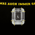 Gros plan sur un sweat à capuche noir du BVB, orné d'un lettrage jaune et d'un motif représentant le Signal Iduna Park avec le logo du BVB.
