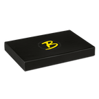 Confezione regalo nera del Borussia Dortmund con logo BVB giallo e scritta sul coperchio, ideale per articoli da tifoso o regali.
