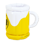 Ein aufblasbarer BVB-Bierkühler in gelb mit schwarzem Vereinslogo, Henkel und Schaumdesign, ideal für Borussia-Dortmund-Fans.