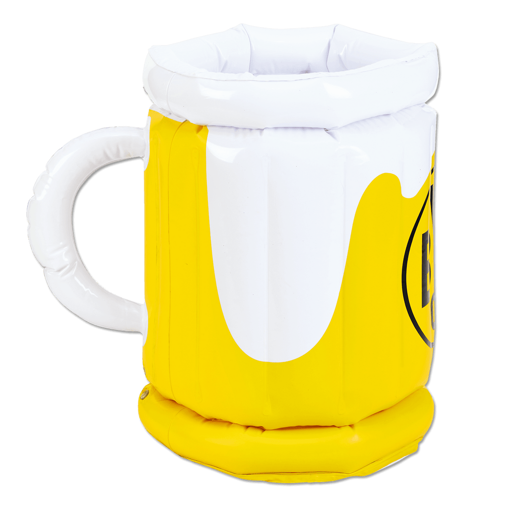 Aufblasbarer BVB-Bierkühler in schwarzgelber Optik mit BVB-Logo, ideal für Fans und Partys