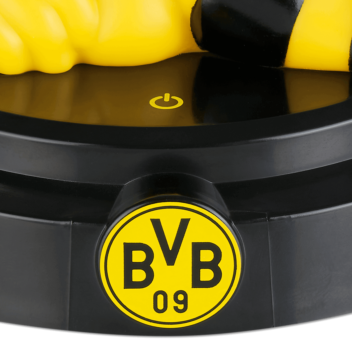 Black-and-yellow BVB-EMMA night light with a built-in illuminated BVB logo, perfect for Borussia Dortmund fans and as a children's room decoration.