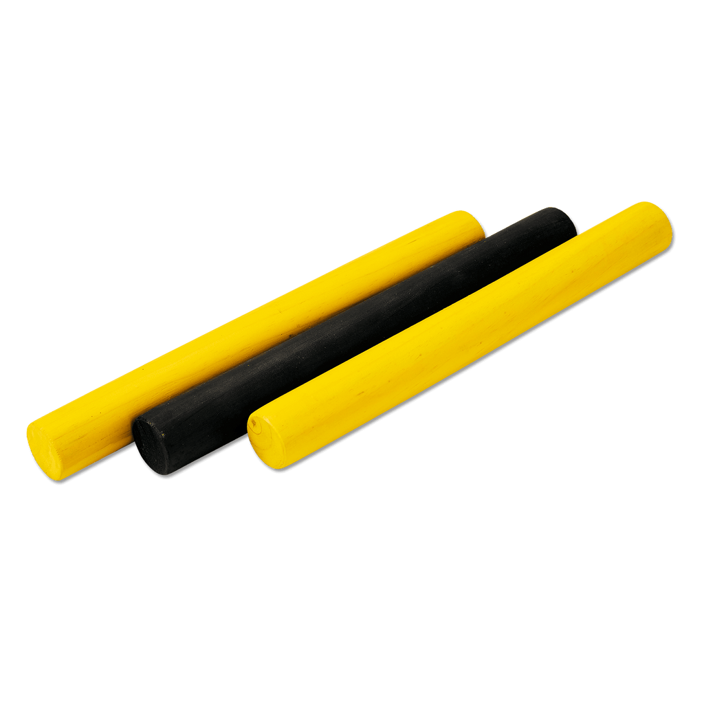 Black-and-yellow modeling clay consisting of three sticks, ideal for creative fans and modeling projects.