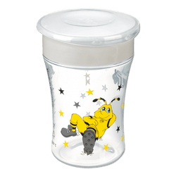 BVB Magic Cup, bicchiere trasparente con il disegno della mascotte EMMA e stelle nere e gialle, ideale per i piccoli tifosi.