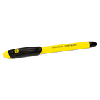 Penna a sfera a inchiostro nero e giallo del BVB con la scritta “Borussia Dortmund” e il logo del BVB sul cappuccio, ideale per i tifosi come strumento di scrittura.