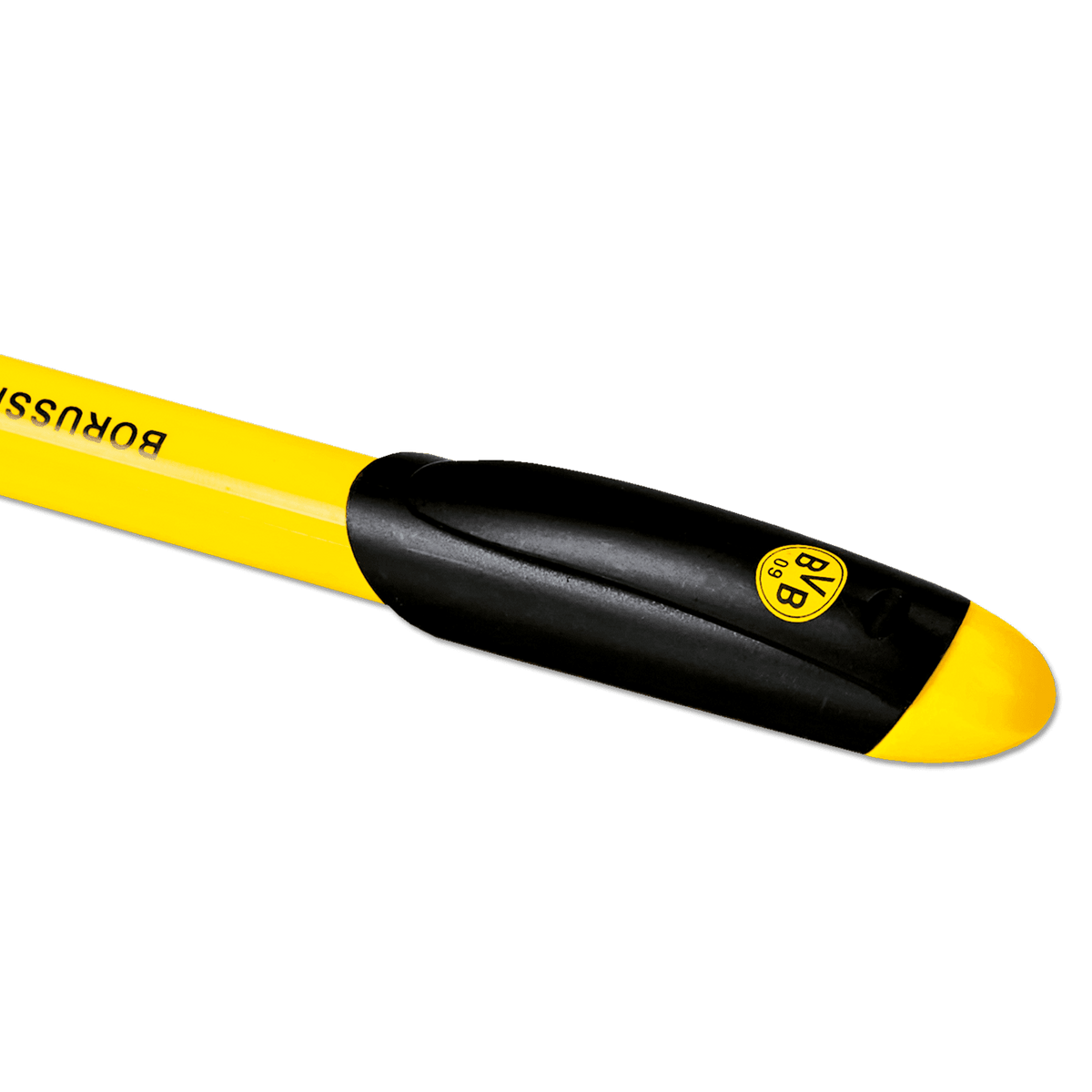 Penna a sfera a inchiostro nero e giallo con il logo del BVB e la scritta “Borussia Dortmund”, ideale per i tifosi.