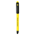 Penna a sfera a inchiostro nero e giallo del Borussia Dortmund con il logo BVB sul cappuccio e il nome della società sul corpo della penna.