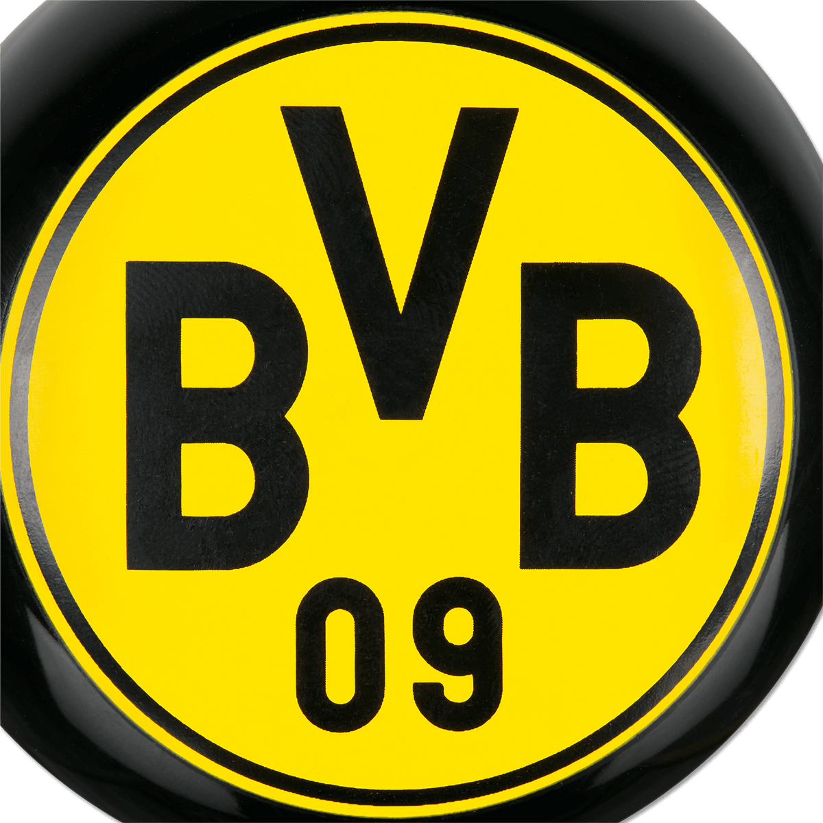 XXL BVB bike bell in black-and-yellow design with a large BVB 09 logo, perfect for any Borussia Dortmund fan.