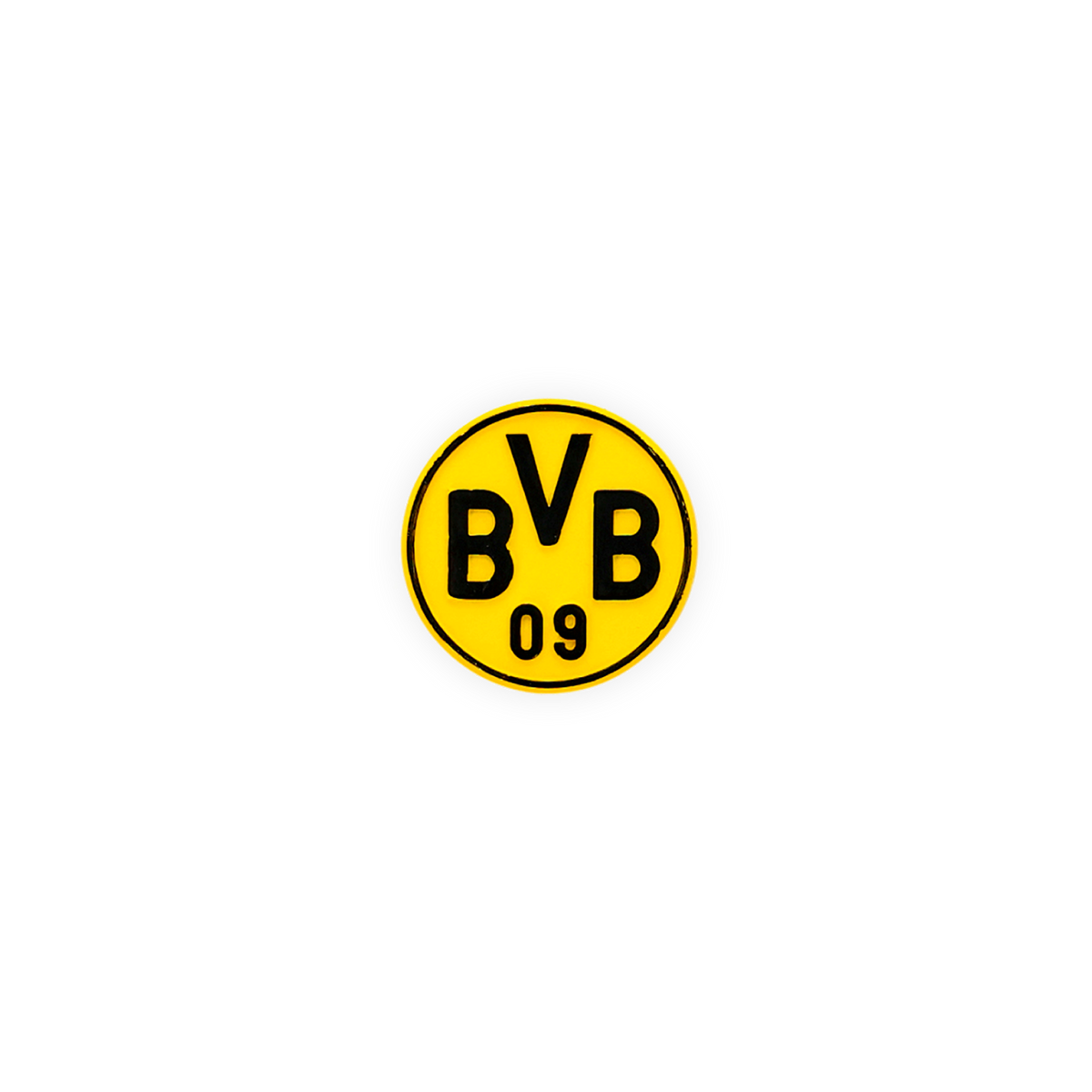 Magnete del BVB nero e giallo a forma di stemma del BVB con la scritta “BVB 09”, ideale come gadget per i tifosi o come oggetto decorativo.