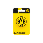 Magnete rotondo del BVB con lo stemma nero e giallo e il nome della squadra, ideale come gadget per i tifosi o come oggetto decorativo.
