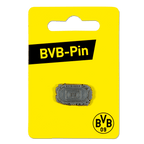 BVB-Pin mit dem Motiv des Stadions Rote Erde, präsentiert auf gelber Verpackung mit schwarzem BVB-Schriftzug, perfekt als Fanartikel oder Geschenk.